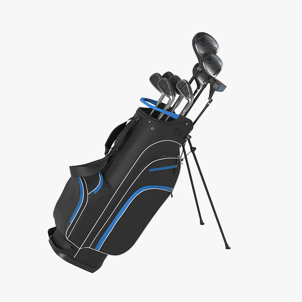 3D golf bag clubs