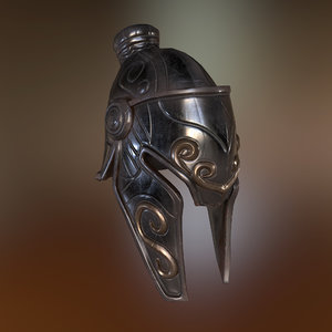3D knight helmet model