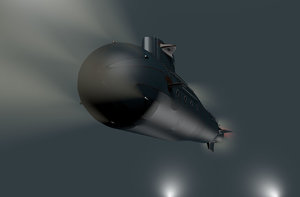 old submarine submarino - 3D model