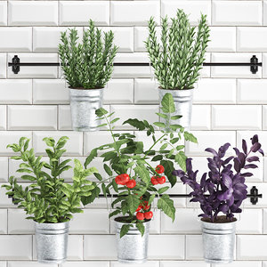 3D decorative plants kitchen railing