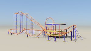 3D model roller coaster