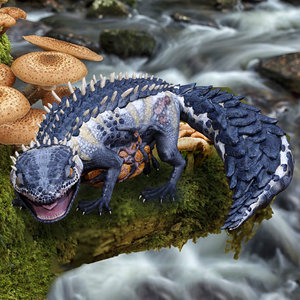 3D gecko monster creature