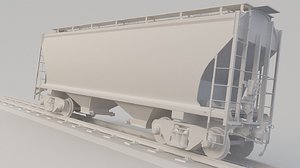 3D model train hopper