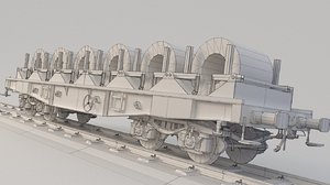 train transporting spool 3D model