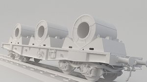 train flat car 3D model