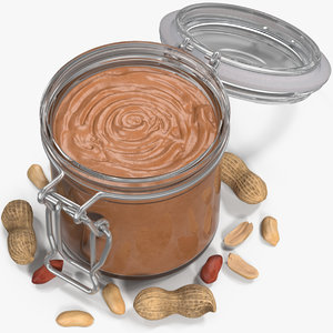 3D peanut butter glass jar