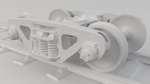 3D train wheel bogie