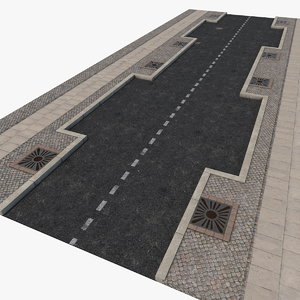 3D asphalt fragment street