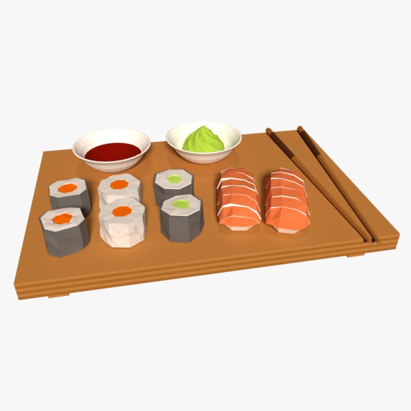 cartoon sushi 3d
