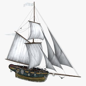 3D sea sailing ship model