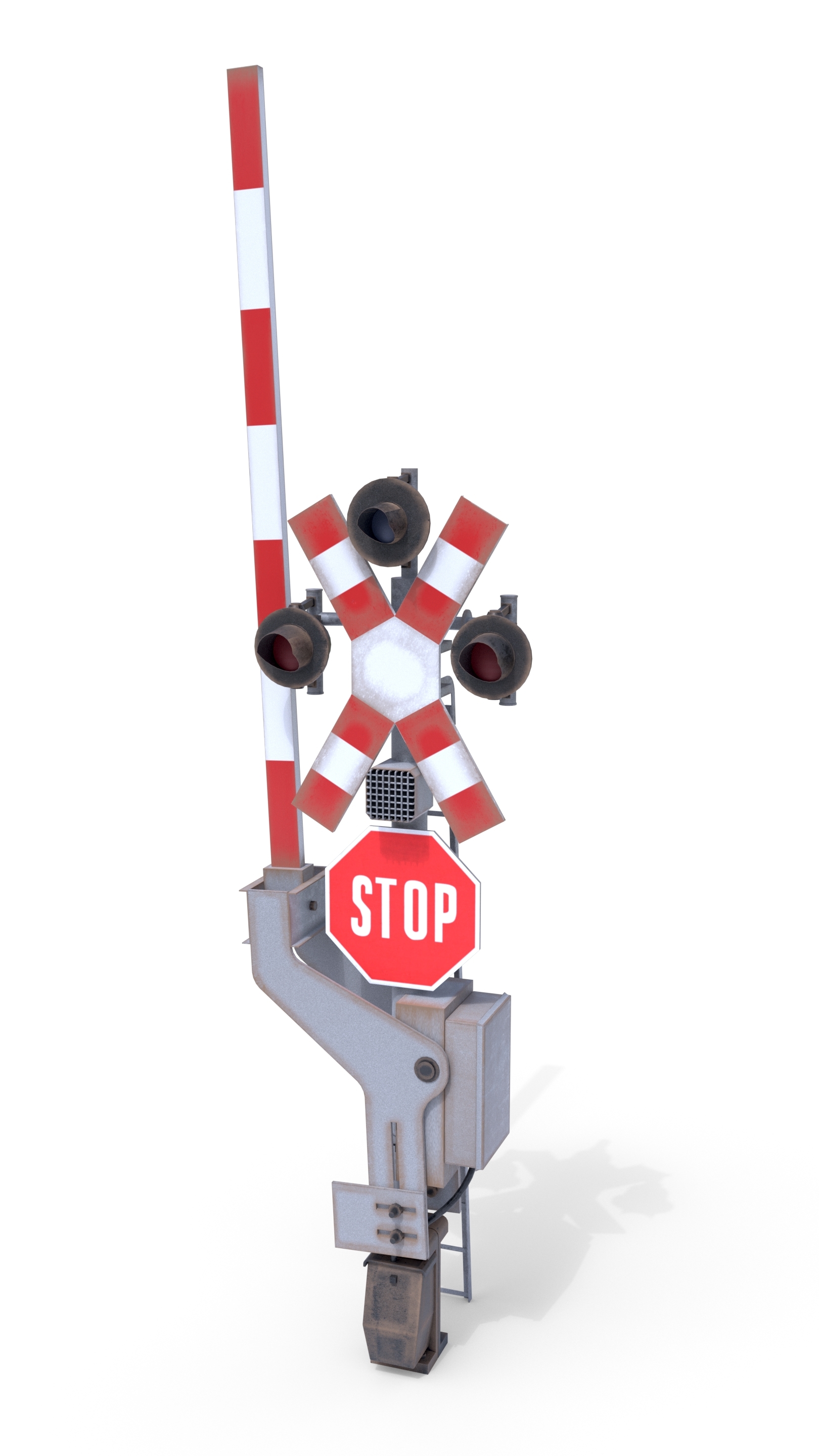 Bahnübergang Ampel verwittert 1 3D-Modell - TurboSquid 1448369