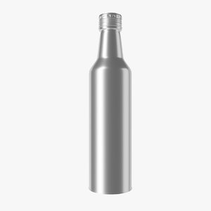 3D model aluminium beer bottle