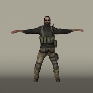 3D soldier man