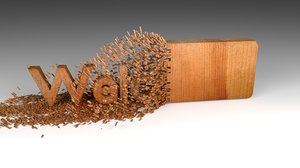 wood chipping welcome text 3D model