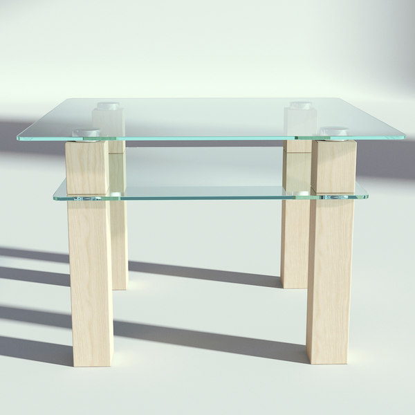 glass wood table 3D model