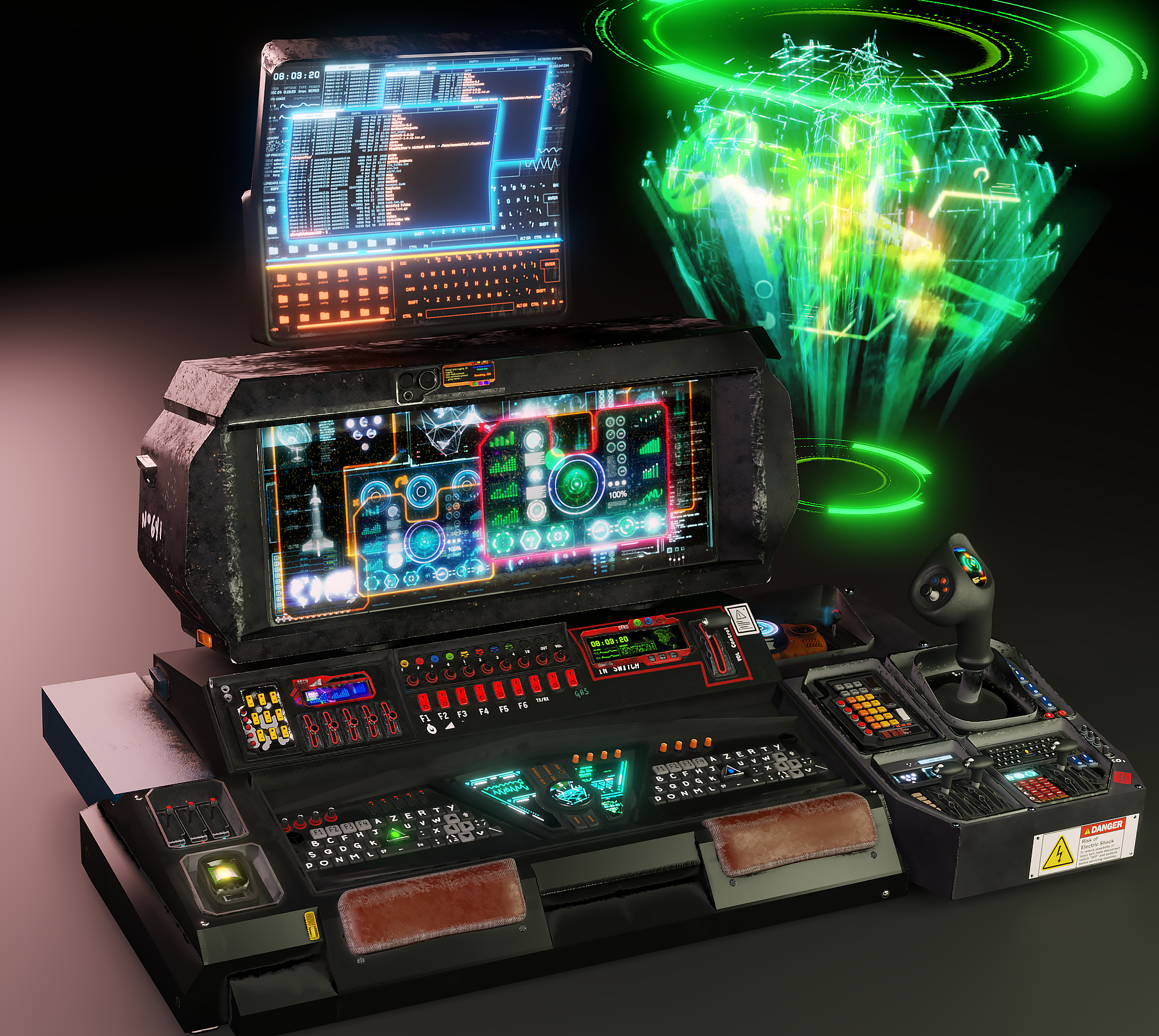 科幻军事控制台(控制面板)3d模型