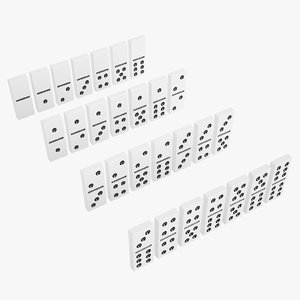 3D model domino knuckles white