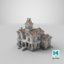 old abandoned american house interior 3D model