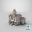 old abandoned american house interior 3D model