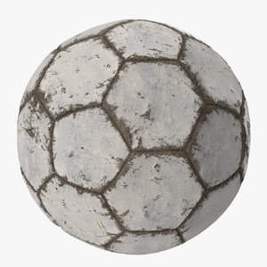 3D model white scratched soccer ball