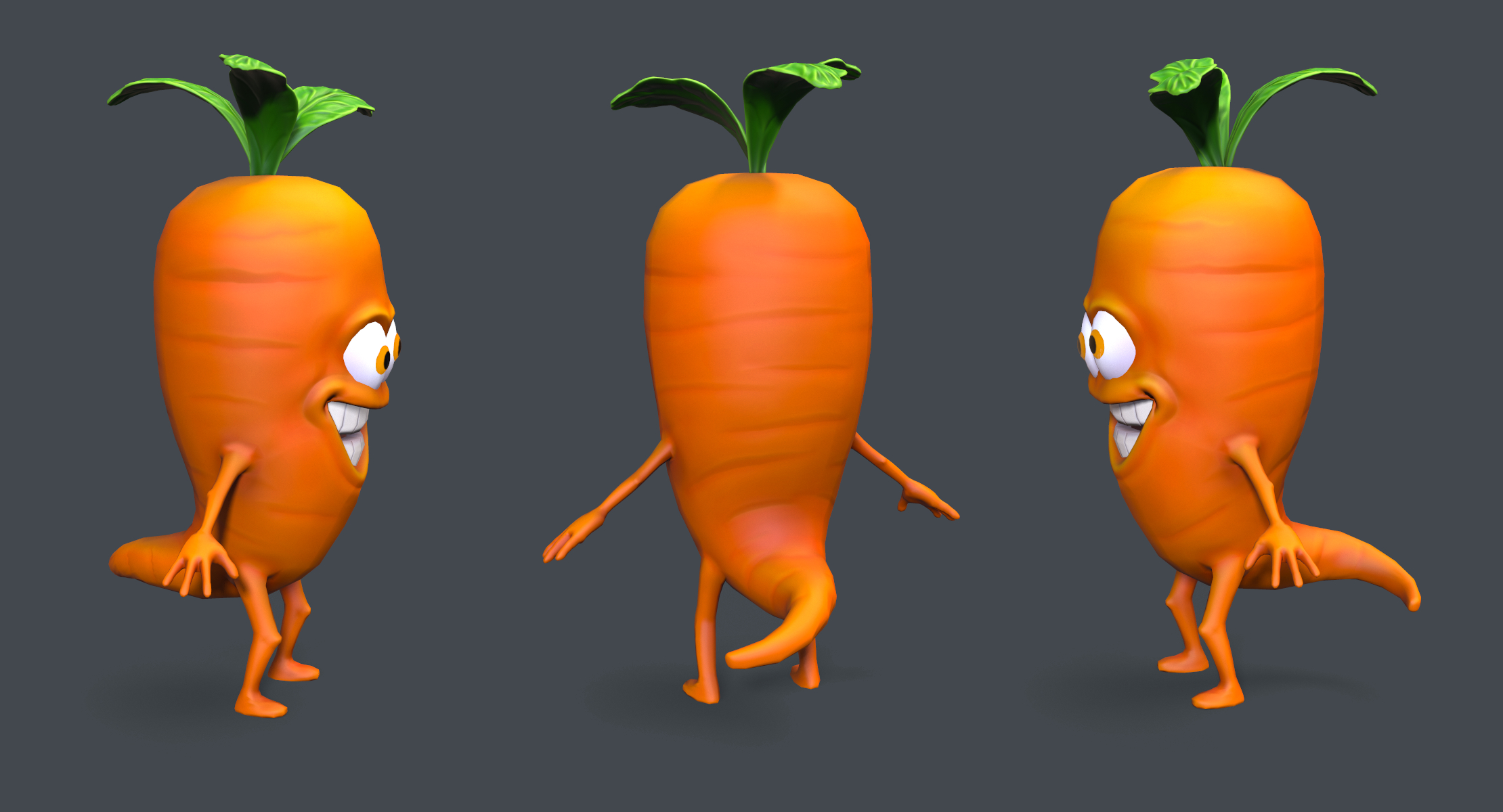 Ready cartoon mad carrot 3D model - TurboSquid 1449273