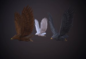 3D white flight animation model