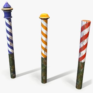 3D ready cartoon venice poles