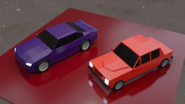 無料2つの低ポリ車3dモデル Turbosquid