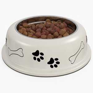 dog bowl food 3D model