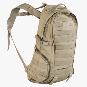 realistic camping backpack medium model