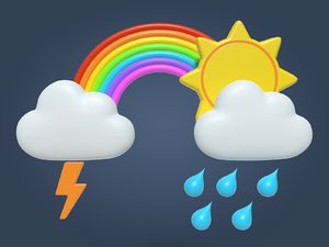 weather icons 3D model