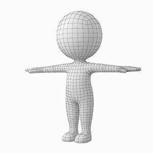 3D cute stylized stickman t-pose