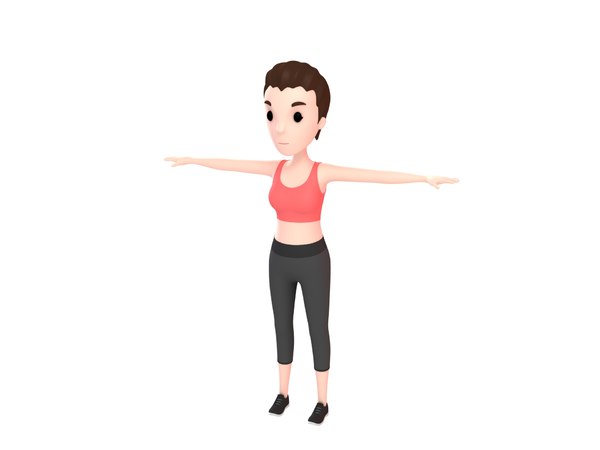 girl character cartoon 3D model