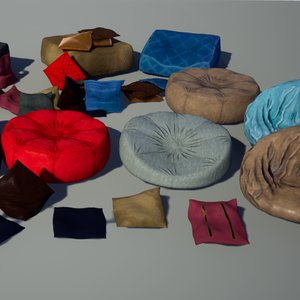 3D model pillows puff