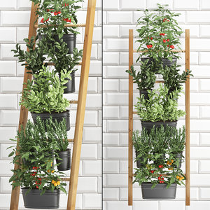 3D decorative plants kitchen railing
