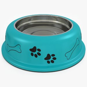 3D dog bowl water