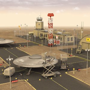 3D area 51 military base model