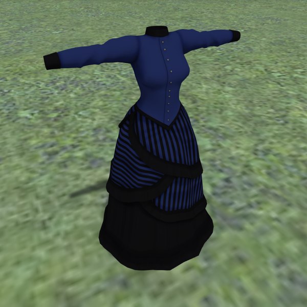 3D assimetric victorian dress