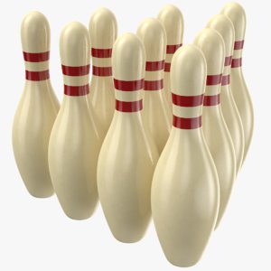 real bowling pins 3D model