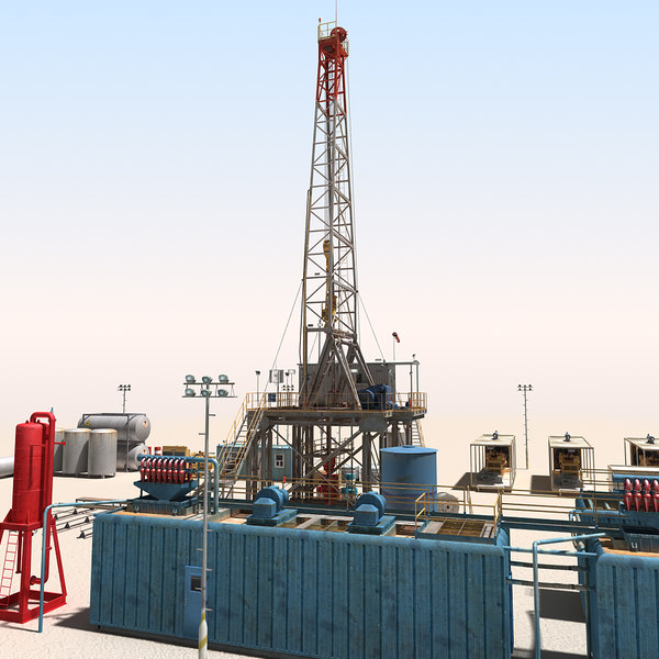 3d land rig scene