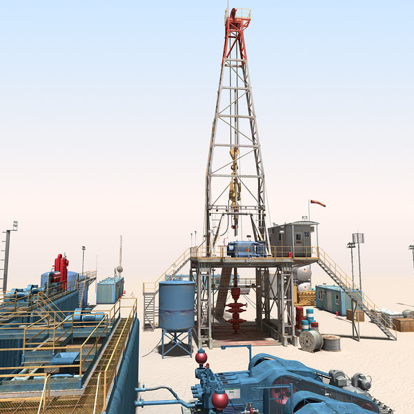 3d land rig scene