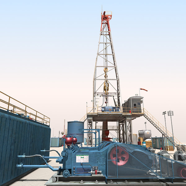 3d land rig scene