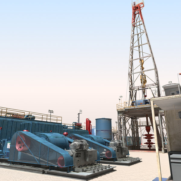 3d land rig scene