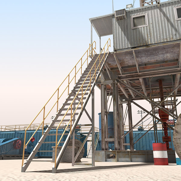 3d land rig scene