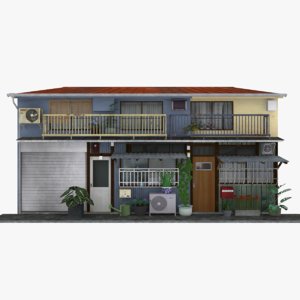 3D model old tokyo townhouse
