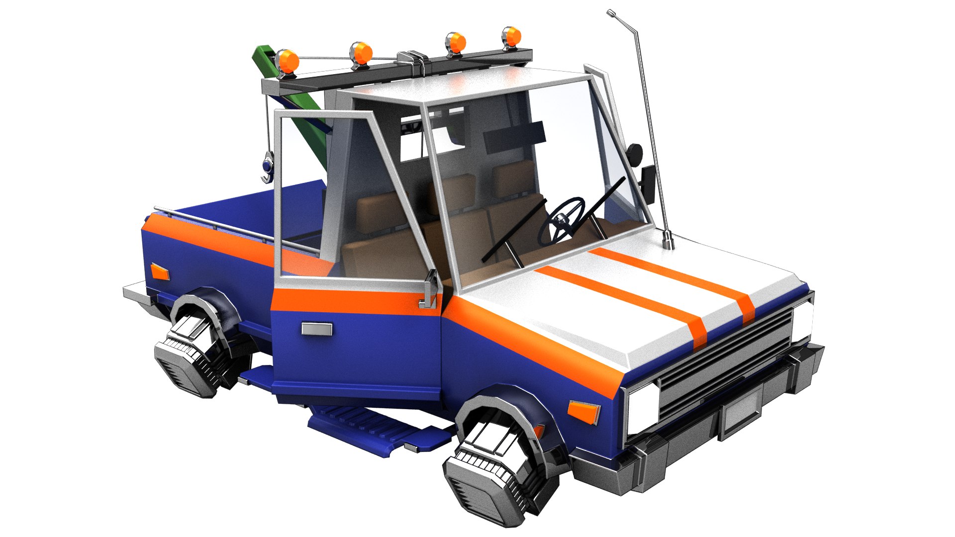 Cartoon flying pickup truck model - TurboSquid 1451233