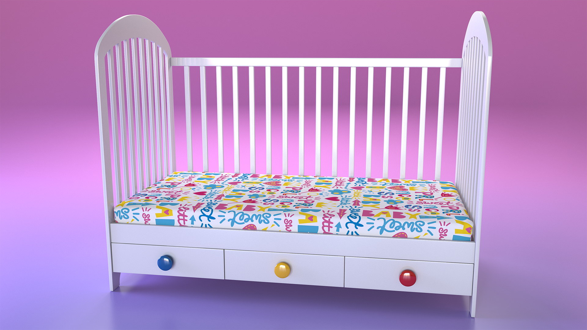 Wooden infant bed 3D TurboSquid 1451848