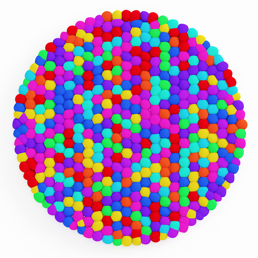 Teppich Aus Weichen Farbigen Kugeln 3d Modell Turbosquid 1451467