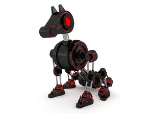 3D robot dog rigged