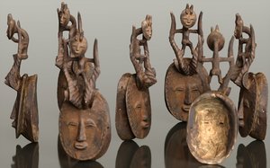 3D african mask model